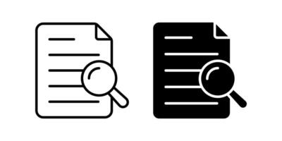 Document icon. Research sign. for mobile concept and web design. illustration on white background. vector