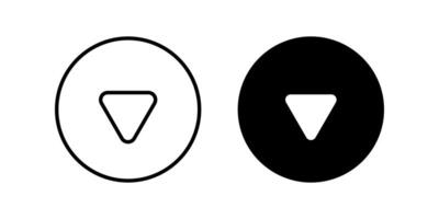Down icon set. Down button Symbol. for mobile concept and web design. illustration on white background vector