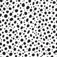 Seamless Black and White Dalmatian Skin Texture - Unique Spotted Animal Print Design vector