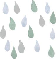 a pattern of blue and green watercolor raindrops vector