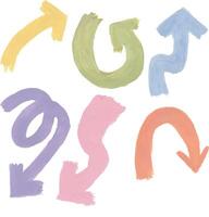 a set of colorful arrows painted on a white background vector