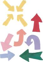 a set of colorful arrows on a white background watercolor vector