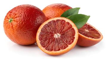 red fresh grapefruits isolated on white background photo