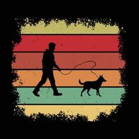 Retro Australian Cattle Dog with Sunset Glow vector