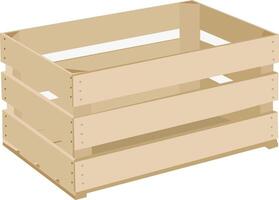 A wooden crate with four compartments vector
