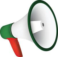 A green and red megaphone on a white background vector