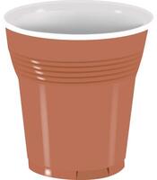 A plastic cup with a lid on a white background vector