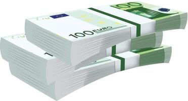 Stacks of one hundred euro banknotes representing savings and investment vector