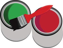 Paint can and brush vector