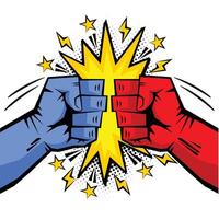 Fists exploding brutal fight vector
