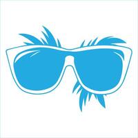 sunglasses with feathers on a white background vector