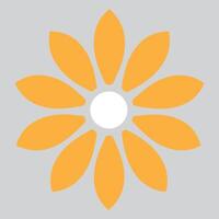 a yellow flower with white center on a gray background vector