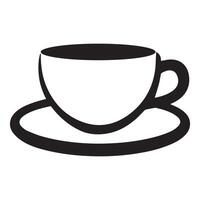 a black and white cup and saucer icon on a white background vector