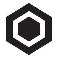 black and white hexagon logo vector