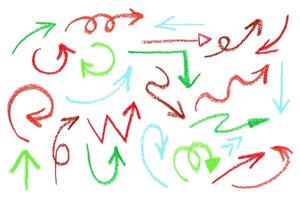 Collection of hand drawn arrows pointing in different directions vector