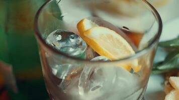 Refreshing Lemon Drink with Ice before serving video