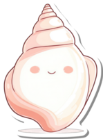 Adorable Cartoon Seashell Smiling Happily png