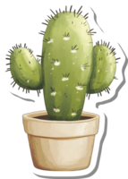 un' in vaso cactus pianta con tre braccia e spine png