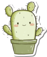 adorabile cartone animato cactus nel un' verde pentola png