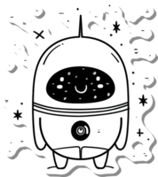 Adorable Astronaut Robot Character Design Illustration png