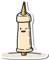 A Winking Cartoon Candle with a Pointed Top png