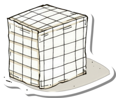Cubical Structure with Grid Pattern Design png