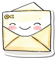 Happy Smiling Cartoon Envelope Mail Icon png