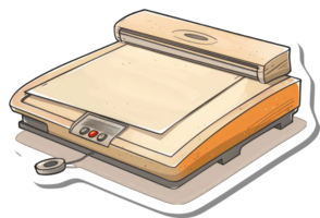Retro Scanner Machine Digital Document Image Processing Device png