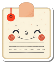 Happy Smiling Tag With Red Seal And String png