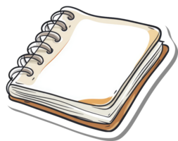 A spiral bound notebook lies open ready for notes png