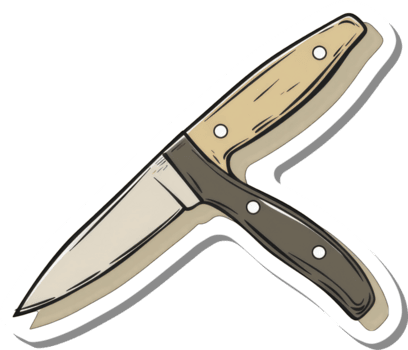 un estilizado ilustración de un cocina cuchillo png