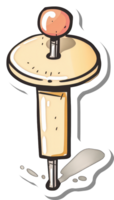 A Cartoon Drawing Of A Push Pin With A Round Top png