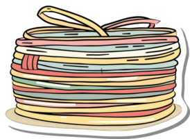 A Stack of Colorful Round Objects in a Neat Pile png