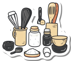 A Colorful Collection Of Kitchen Utensils And Spices png