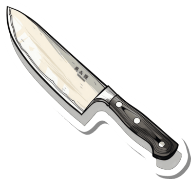 un pulcro japonés estilo cocineros cuchillo con de madera encargarse de png