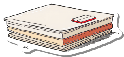 pilha do livros com papéis em topo png