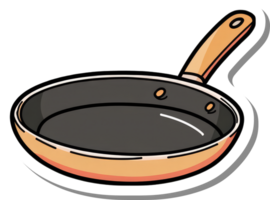 A Cartoon Illustration Of An Empty Frying Pan png