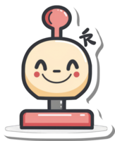 Happy Smiling Robot Character Sticker Design png