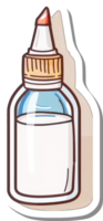 Small Bottle of White Liquid with a Red Cap png