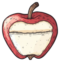 A Red Apple Core With A Blank Center png