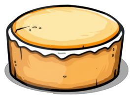 Delicious Round Cake With Creamy Icing Topping png
