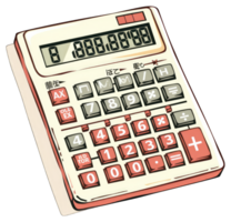 Retro Style Calculator Displaying Numbers png