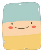 Happy Smiling Cartoon Square Block Character Design png