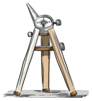 Triangular Compass with Integrated Measuring Device and Compass Rose png