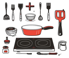 Kitchen Utensils and Cooking Appliances Collection png