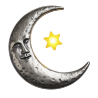 A crescent with a star on it png