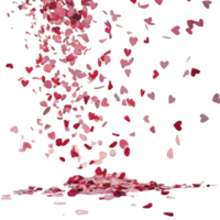 A black background with pink hearts falling from the sky png