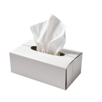 A white box with tissue in it png