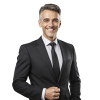 A man in a suit and tie smiling png