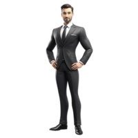 A man in a suit standing with his hands on his hips png